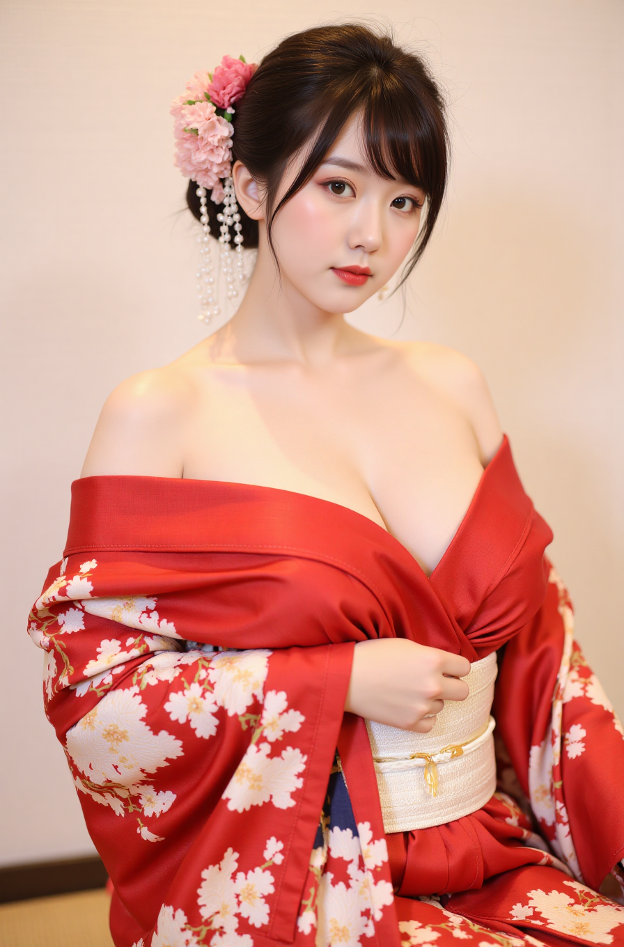 Fuxl-lora-红色日式和服『MX030』-微草幻图