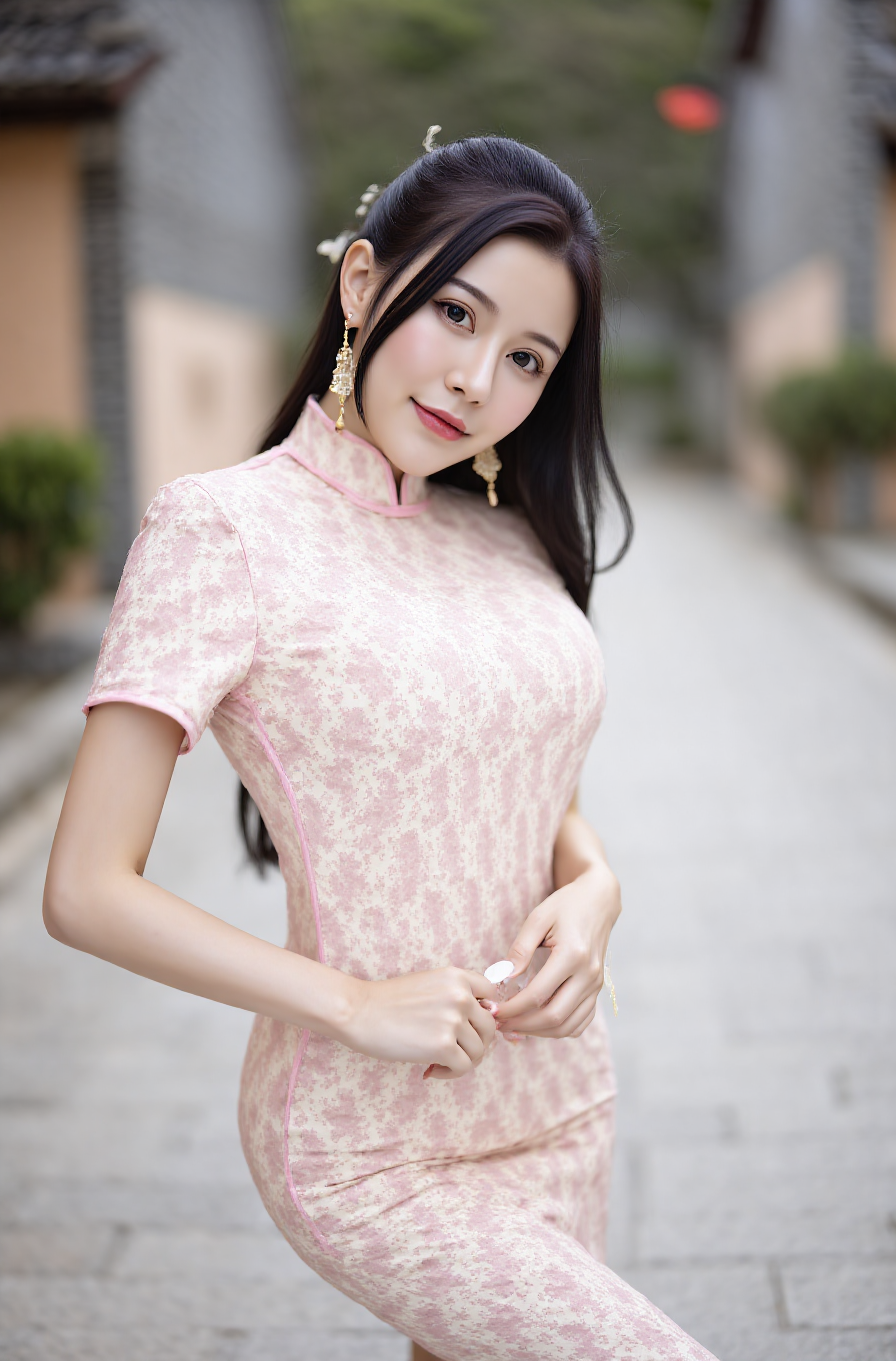 Fuxl-lora-格子旗袍『MX021』-微草幻图
