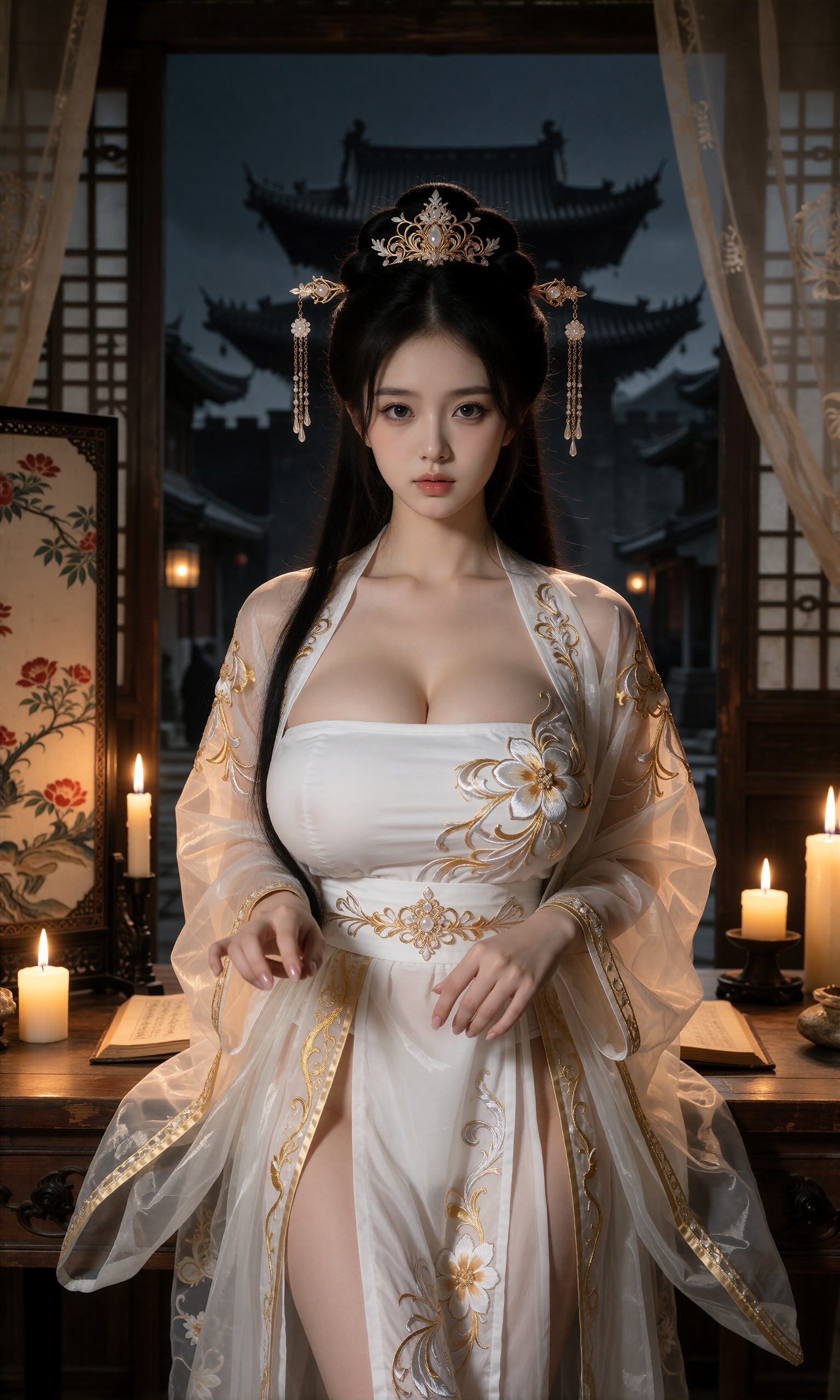 图片[2]-V-Girl.006 烛光下的古风美人静谧优雅-微草幻图