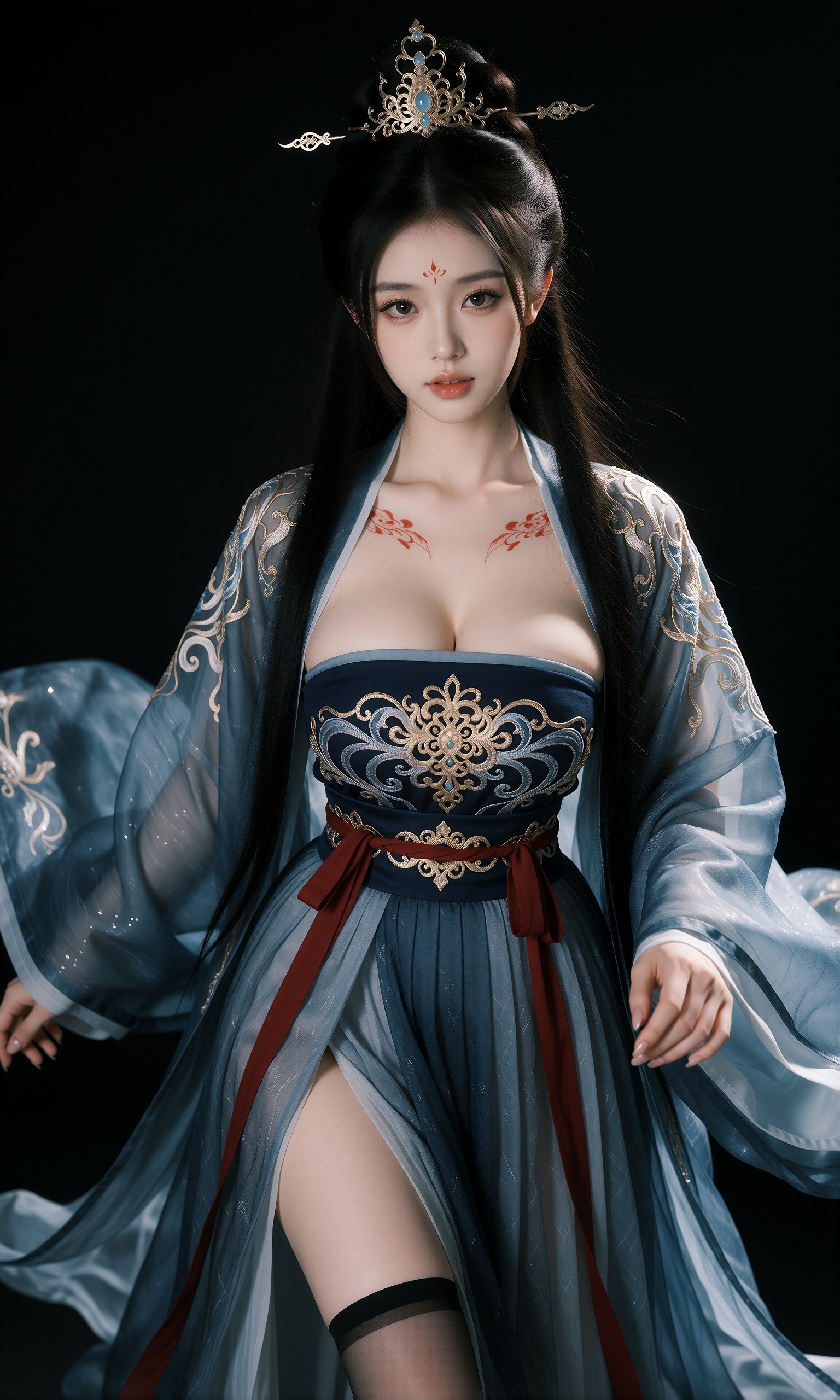 图片[2]-V-Girl.010 古风女子身着华服持笛凝望-微草幻图