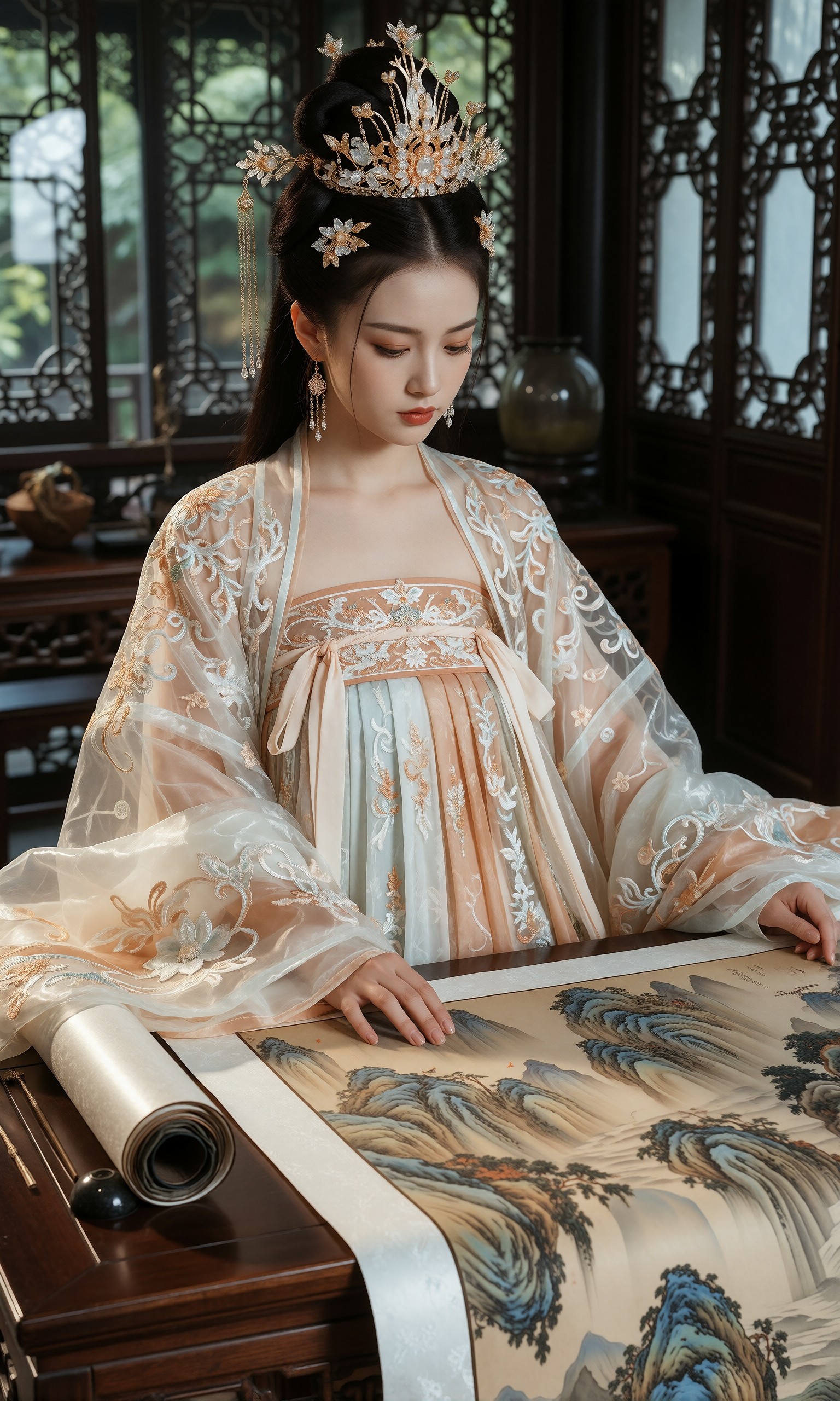 图片[2]-V-Girl.017 古风美人穿汉服赏画赏景-微草幻图