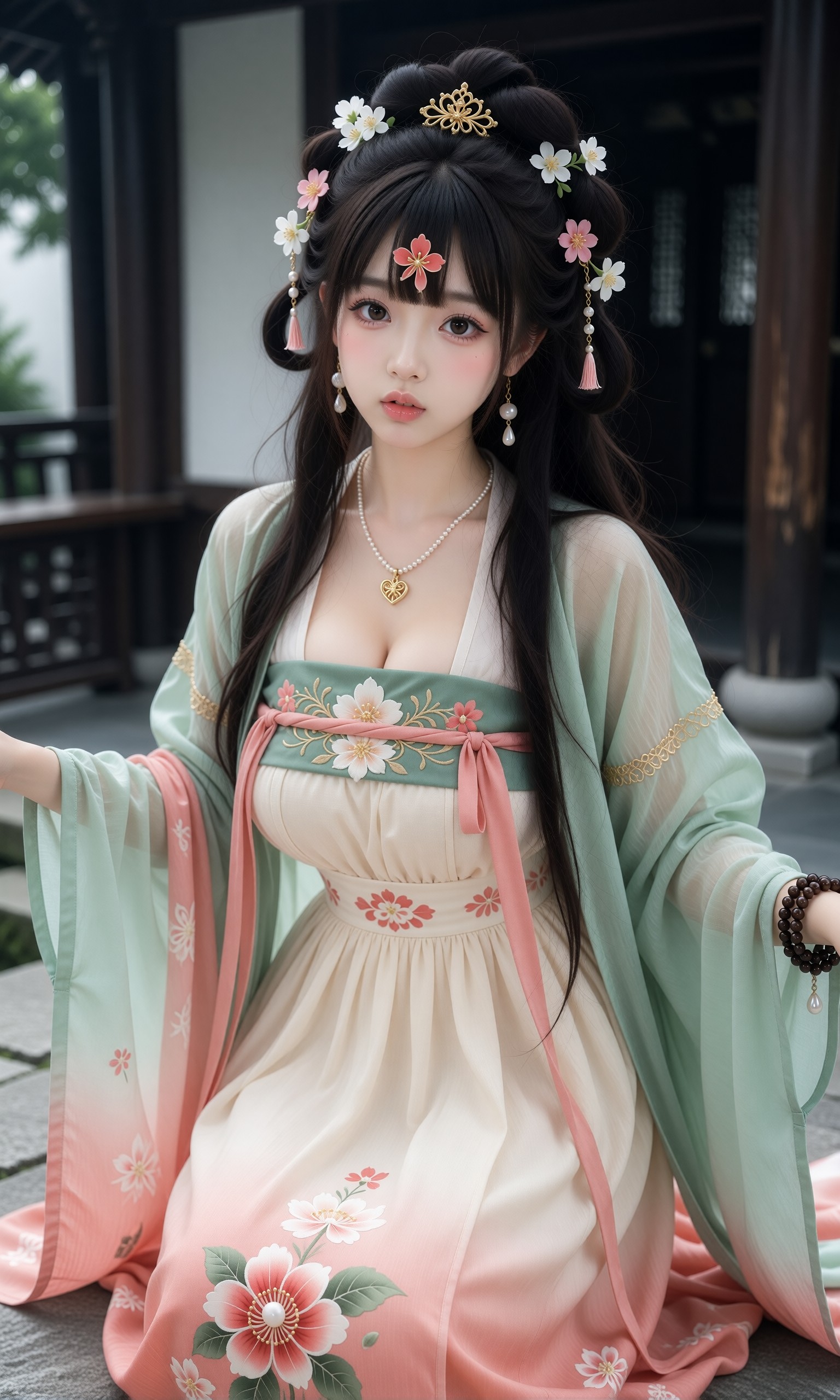 图片[1]-V-Girl.031 古风少女穿汉服赏灯-微草幻图