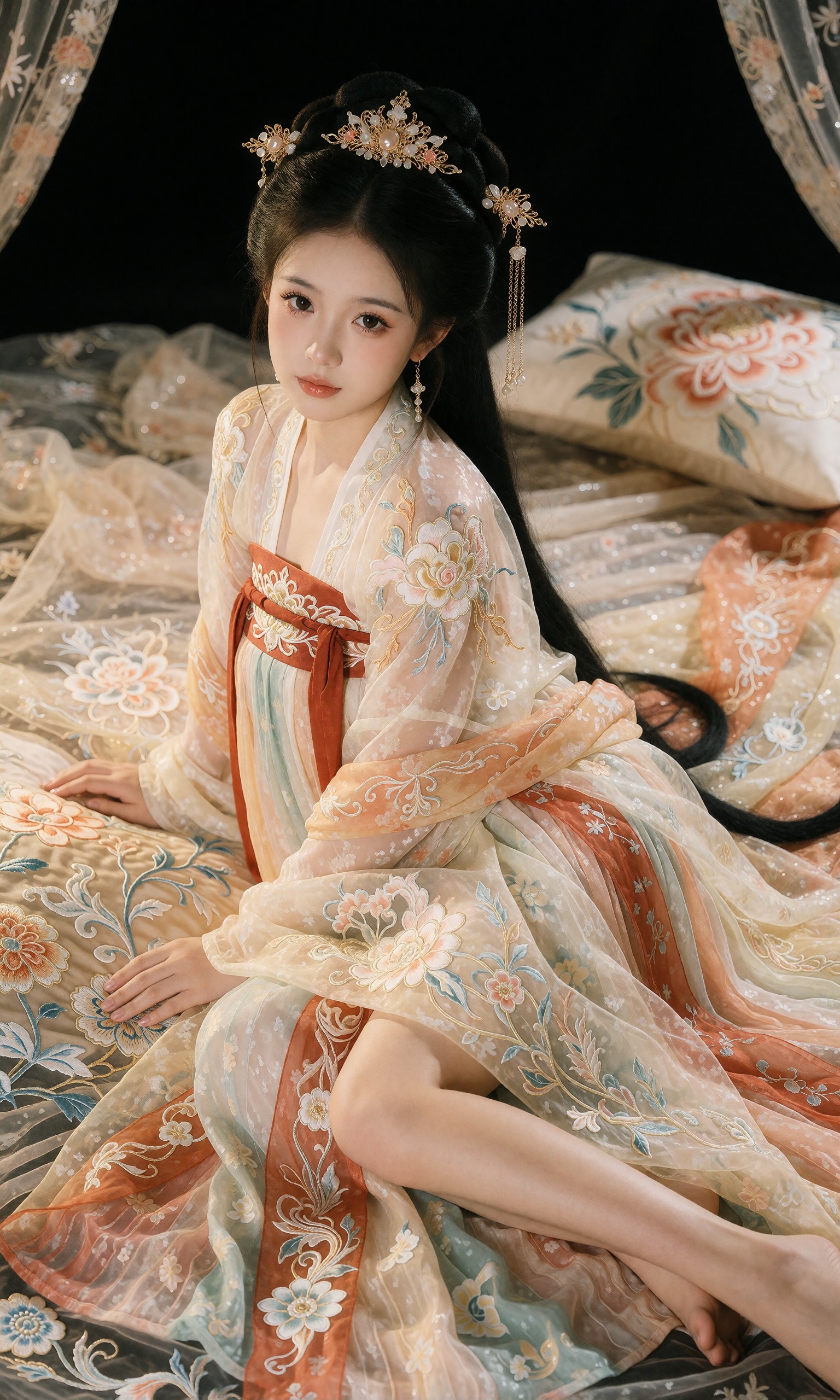 图片[2]-V-Girl.040 古风汉服美人静坐床榻-微草幻图