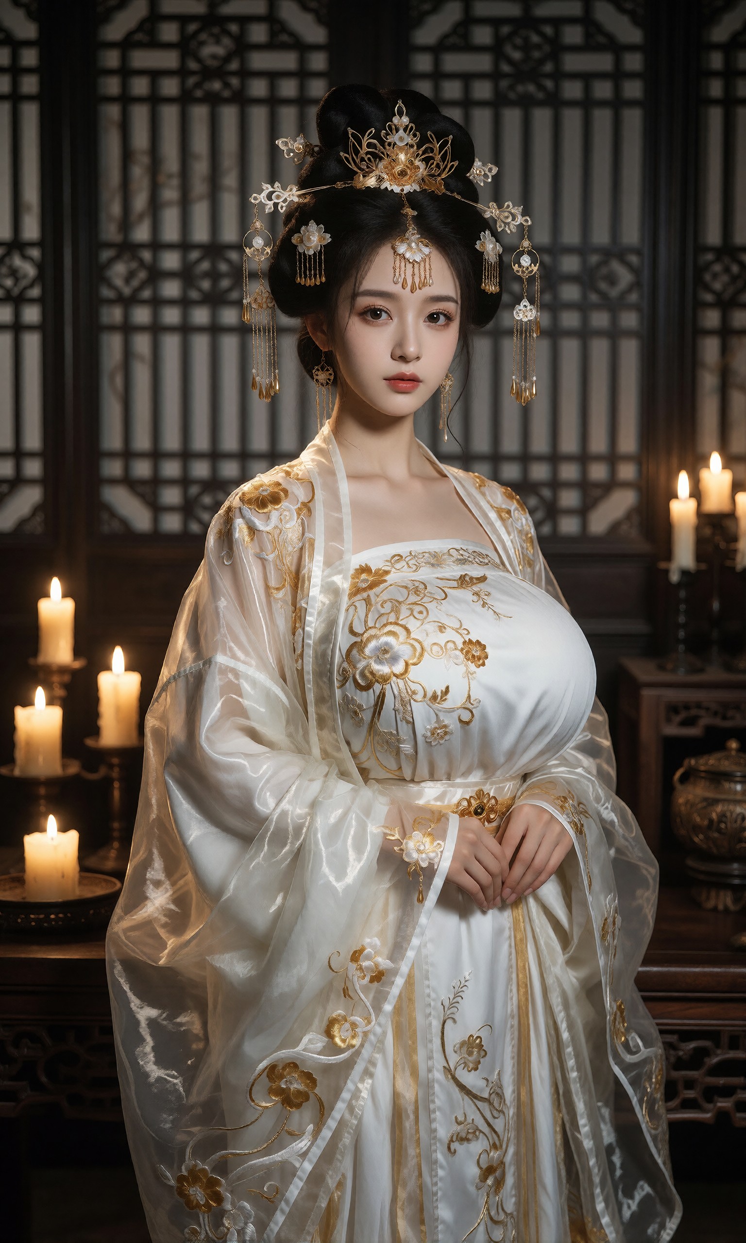 图片[2]-V-Girl.042 烛光下的古装女子静立庭院-微草幻图