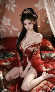 V-Girl.051 烛影摇红,金冠步摇压不住一室暖意的闺阁静景-微草幻图