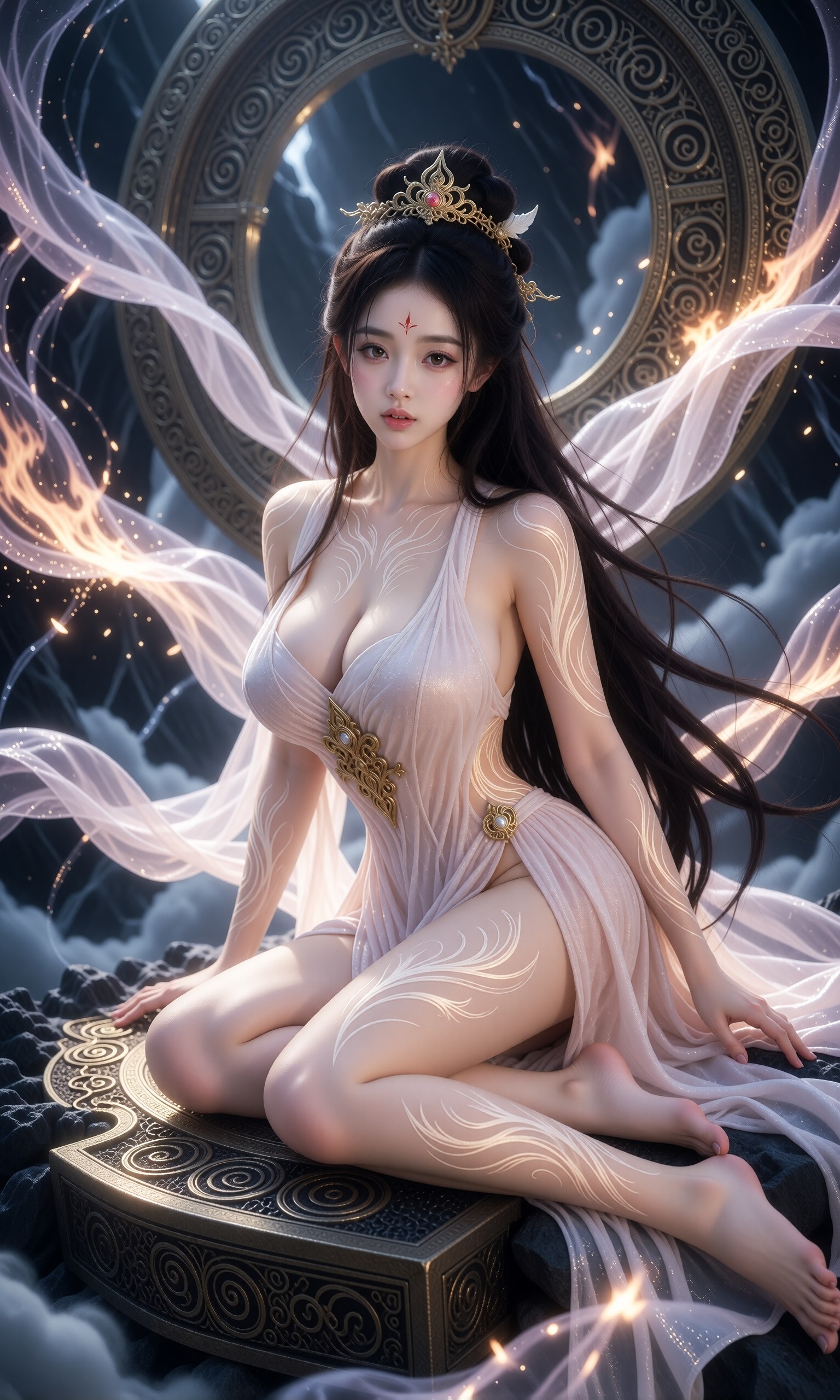 图片[2]-V-Girl.054 薄纱裹身仙气缭绕，额间一点朱砂印住千年-微草幻图