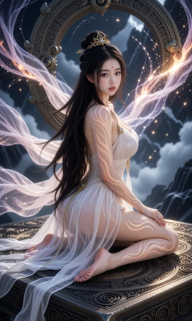 V-Girl.054 薄纱裹身仙气缭绕，额间一点朱砂印住千年-微草幻图