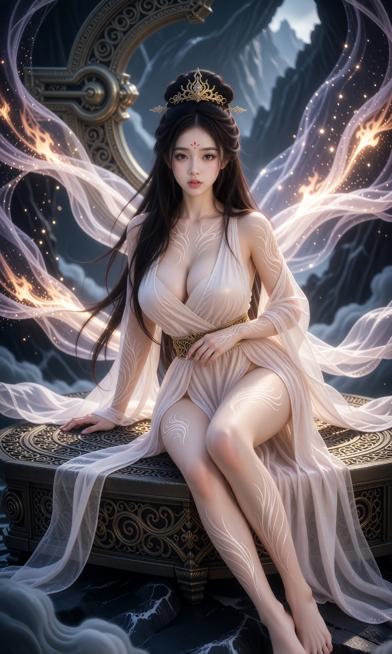 图片[3]-V-Girl.054 薄纱裹身仙气缭绕，额间一点朱砂印住千年-微草幻图
